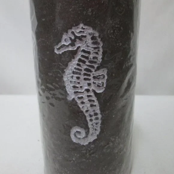 Seahorse pillar candle brown white sea life 6" tall Hobby Lobby sealed NEW NWT - Picture 3 of 12